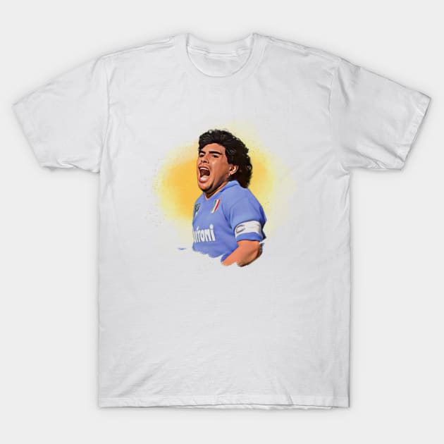 Diego Maradona Cartoon T-Shirt by JF 1897